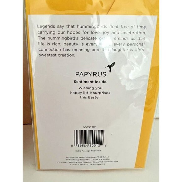 Set of 2 PAPYRUS Greeting Card 3D Easter Bunny in Carrot‎ Yellow Envelope - Picture 3 of 3